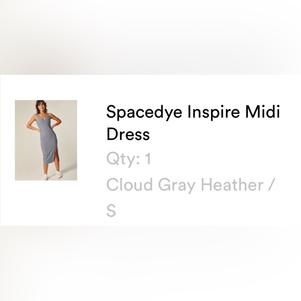 Beyond Yoga Spacedye Inspire Midi Dress in Cloud Gray Heather - Picture 8 of 8